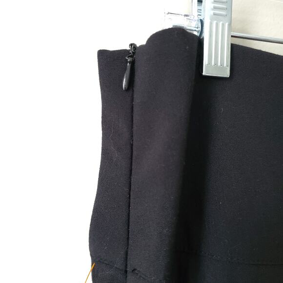 Vtg 80s Black Pleat Midi Skirt L Career Preppy Modern Retro Pinup Classic USA - Picture 4 of 12